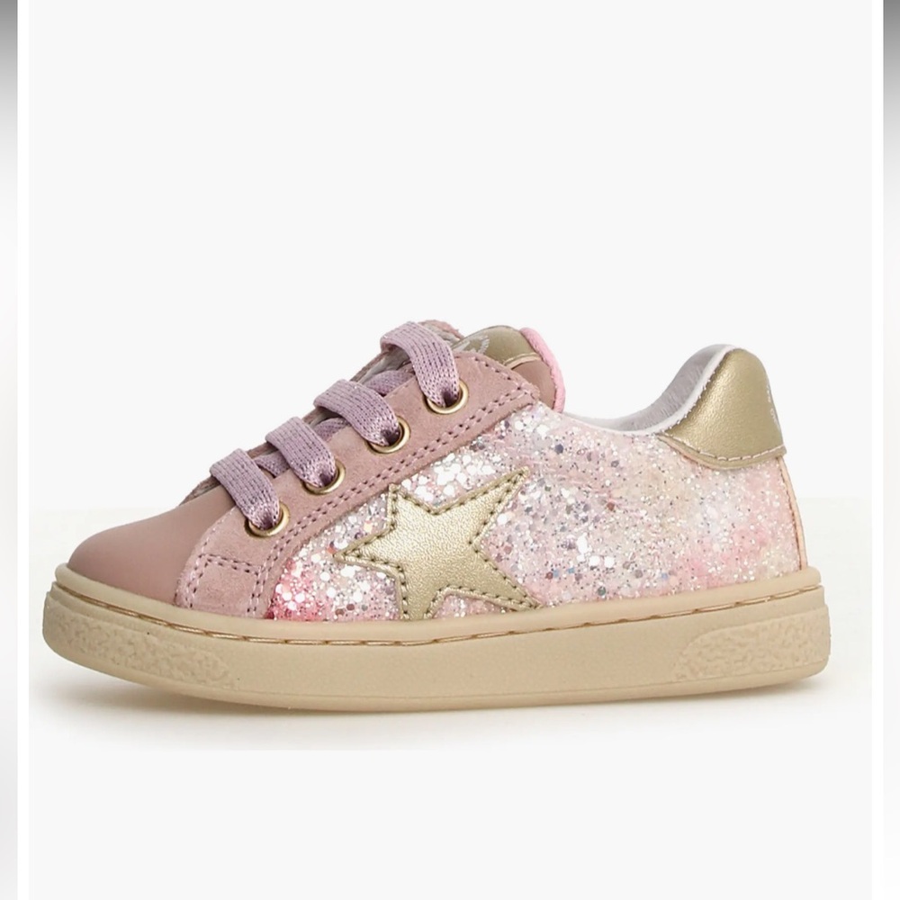 NWT NATURINO PINN Zip Sneaker in Cipria-Platinum